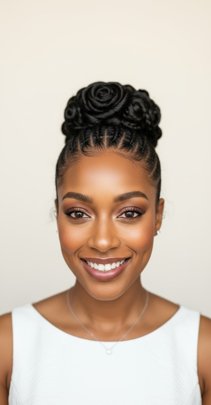 After Rose Bun For Bride